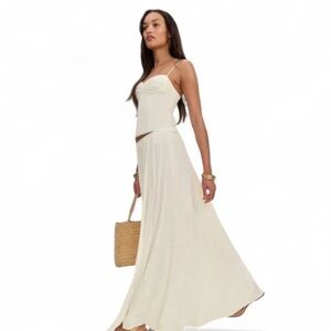 Reformation Cream Maxi Skirt